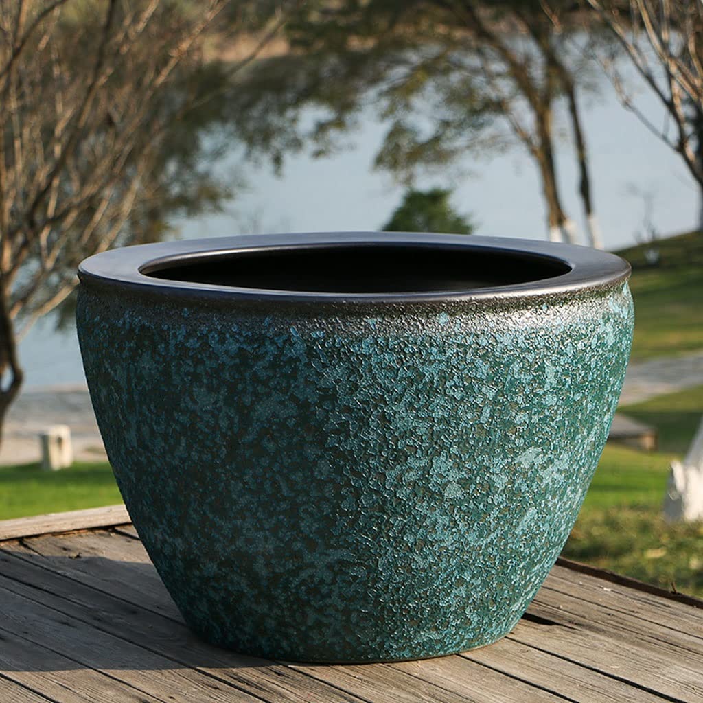 Amazon.com: ENGENDER Flower Pot Ceramic Planter Large Round Indoor